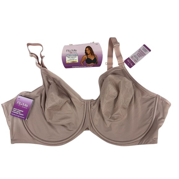 Fit For Me By Fruit Of The Loom Silky Smooth 360 Stretch Bra Rose 46DDD FT967 - Picture 2 of 9